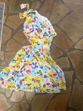 Woman’s Floral Halter Dress - Multicolor Sz L